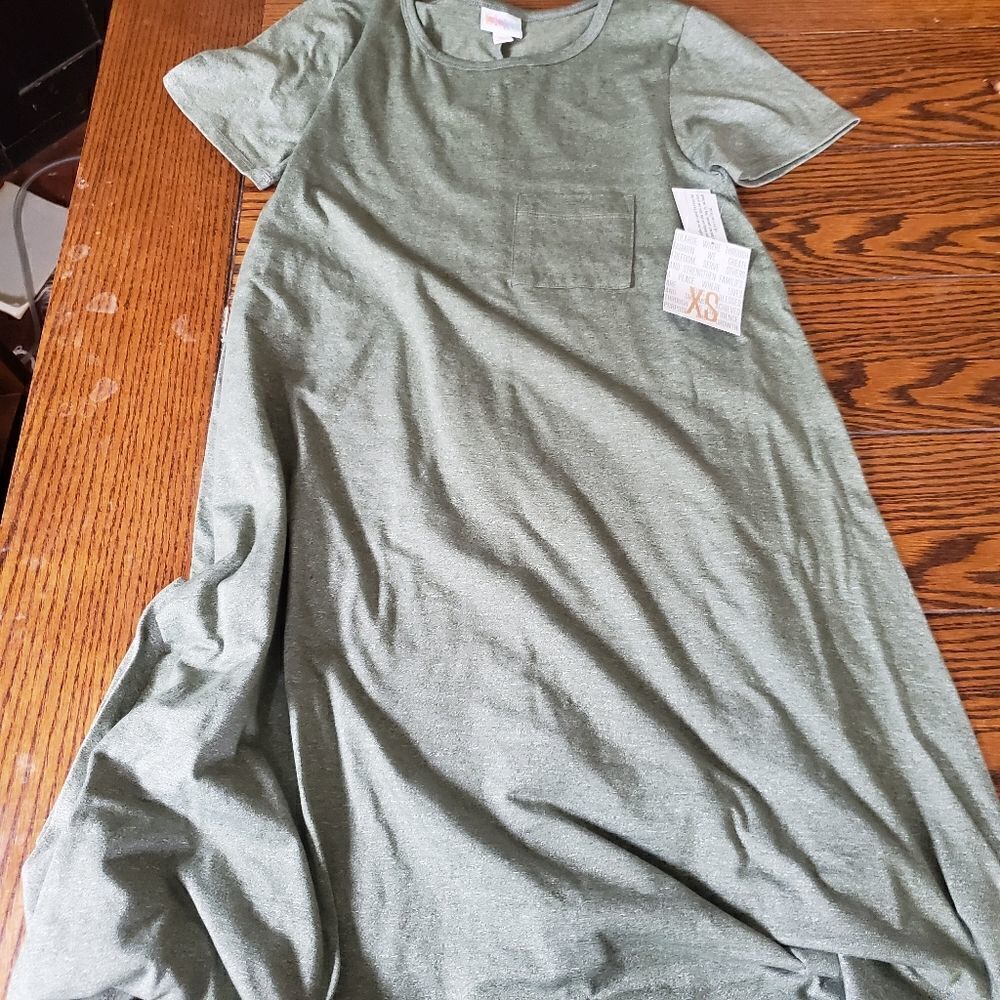 Nwt Lularoe solid green Carly Dress sz XS
